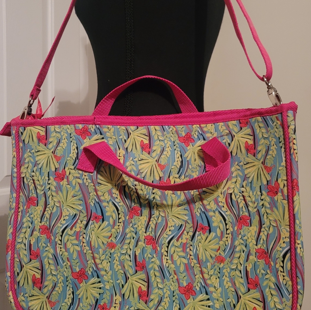 Lilly Pulitzer Pink and Green Laptop Bag